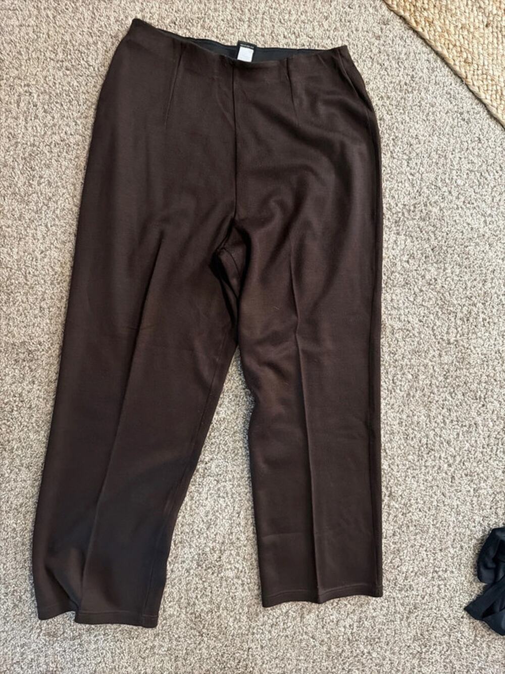Nina Leonard Brown wide leg pull on pants L2992